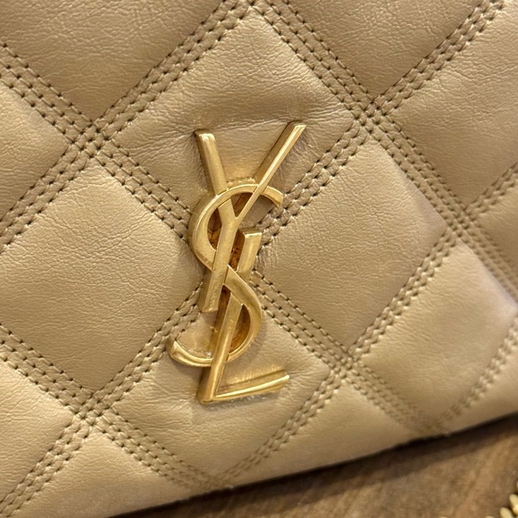 Yves Saint Laurent Quilted Beige Crossbody Bag - Picture 9 of 11